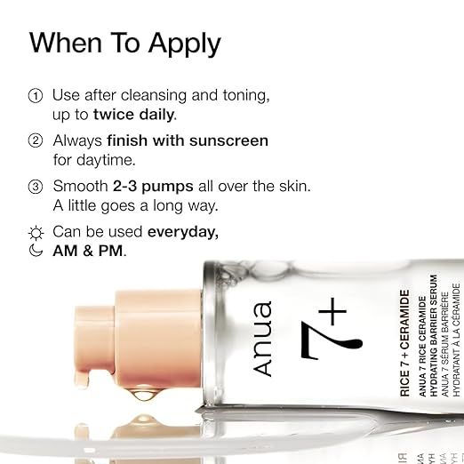 ANUA Rice 7 + Ceramide Hydrating Barrier Serum