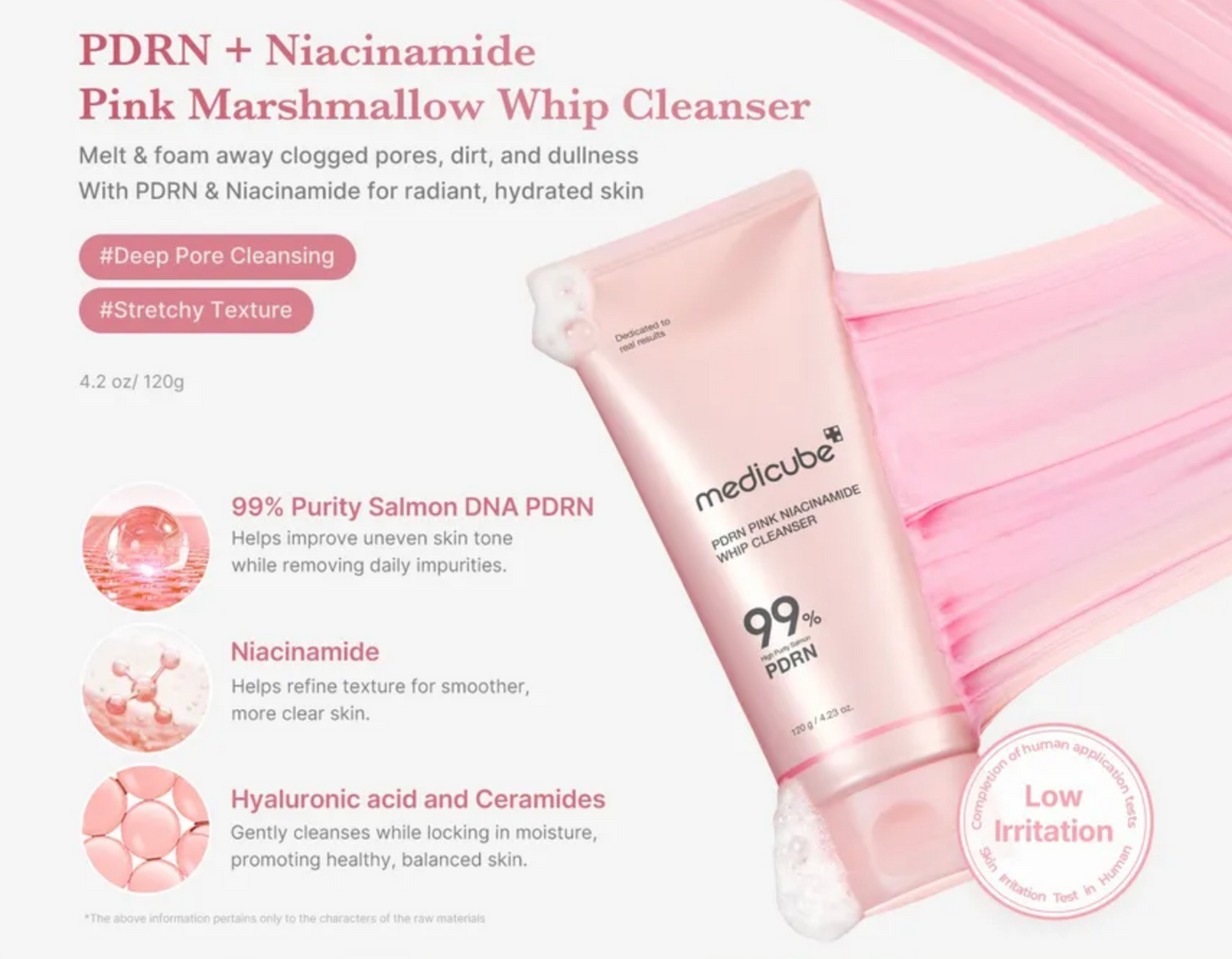 PDRN Pink Niacinamide Whip Cleanser - Medicube