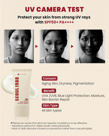 K Secret Seoul 1988 Sun: Pine tree + Ceramide SPF50+ PA++++